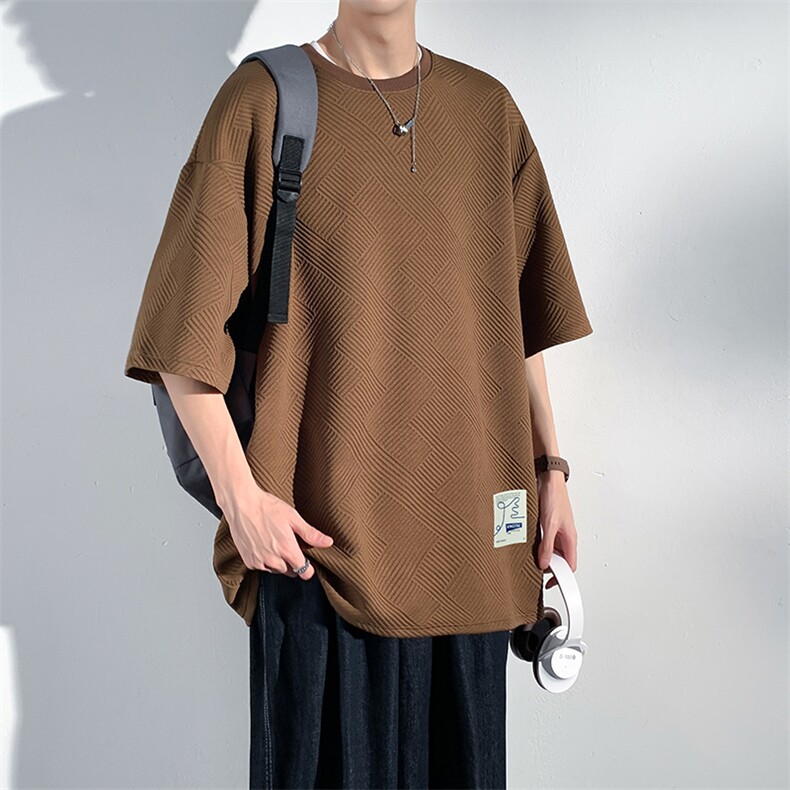 T902P30光影墙重磅350克休闲时尚潮牌半袖男士宽松T恤短袖上衣,男装T恤,电商A026-1