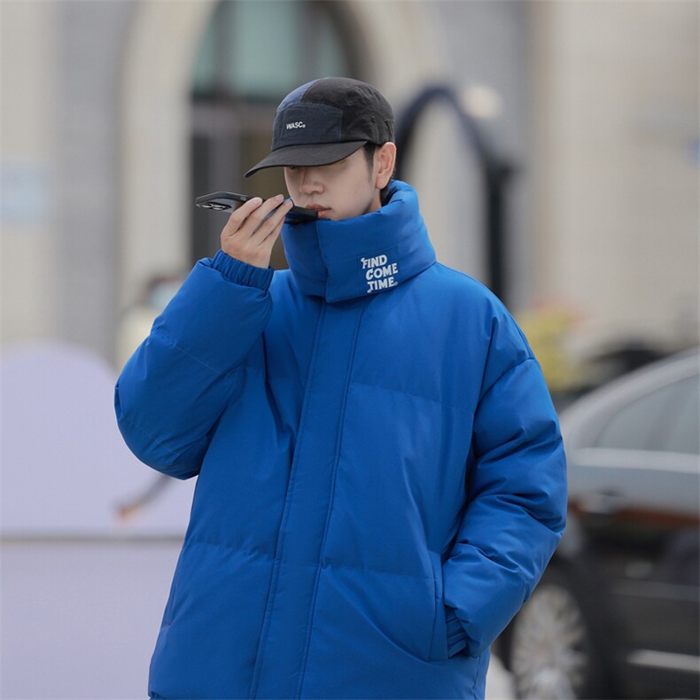 克莱因蓝冬季棉衣男加厚棉袄外套ins情侣款面包棉服M0761-P100,男装棉衣,星座308B-1