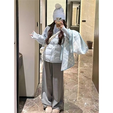 小众学院风复古拼接麻花拼接羽绒棉服女冬季甜美百搭保暖棉衣外套，男装棉衣，星座1210-1