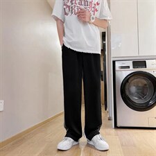 春秋季美式潮牌运动裤男高街ins宽松直筒裤卫裤侧边条纹拖地长裤，男装休闲裤，星座1116-2