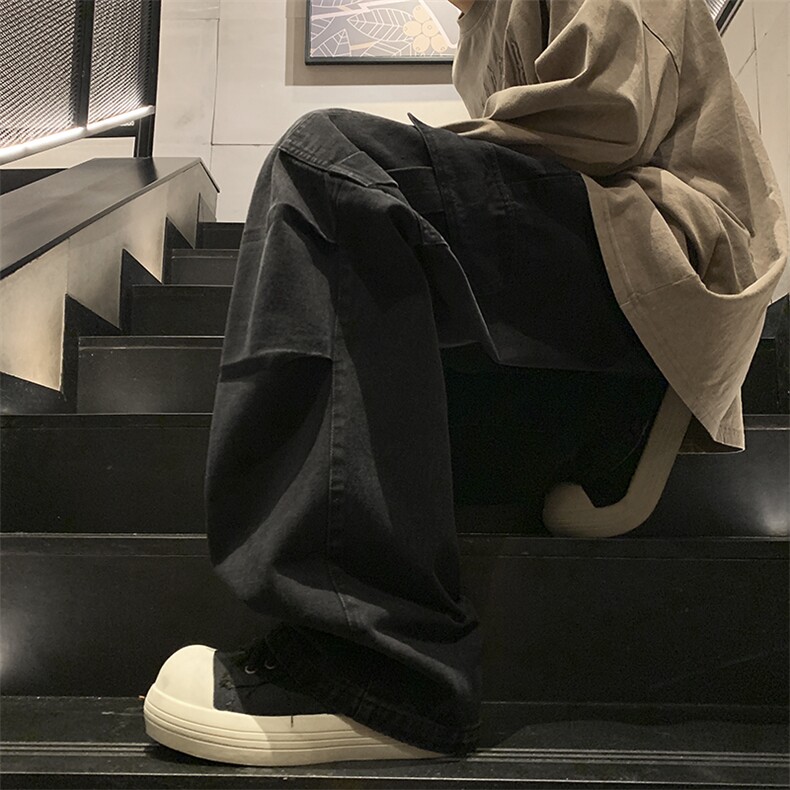 新款工装打褶牛仔裤XZ604-KN14-P50控78,男装牛仔裤,星座604