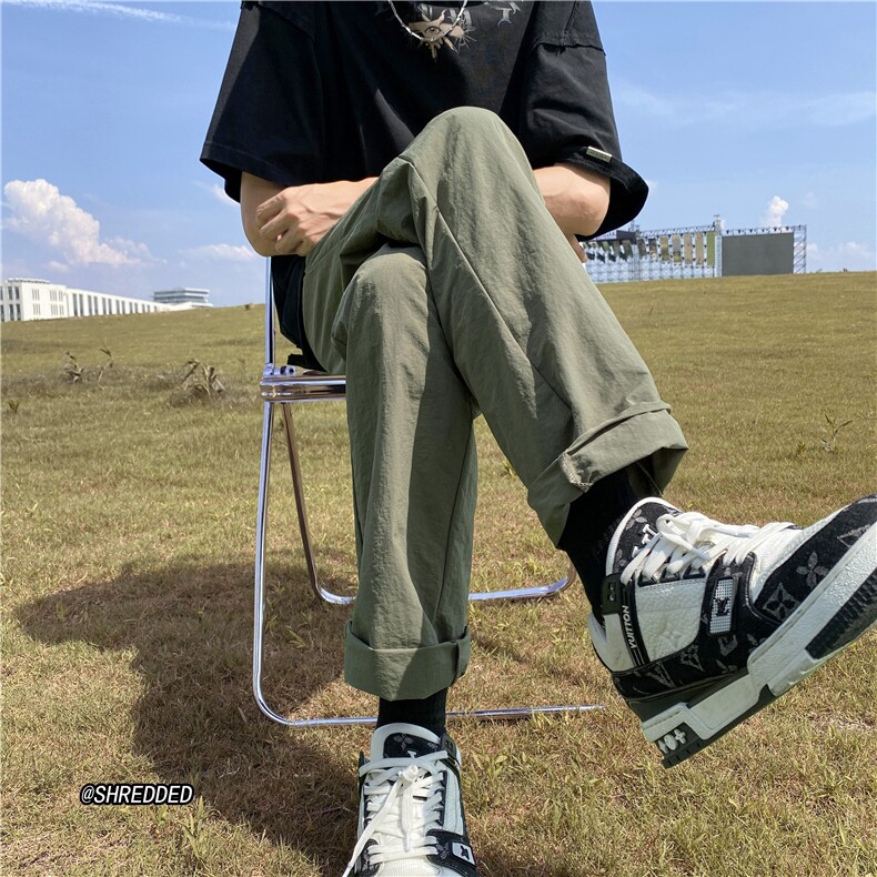 夏季新款纯色休闲裤港风冰丝速干长裤B315-K23390-p35控48图片