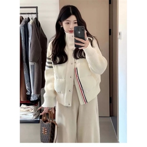 网络图现货 美式潮牌薄款时尚针织袖拼接宽松码显瘦外套J721-P84图片
