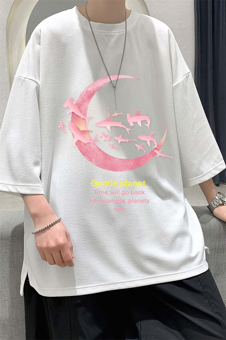 Q11209-P30春夏季七分袖t恤男大码五分袖男短袖中袖大皂风,男装T恤,电商A040