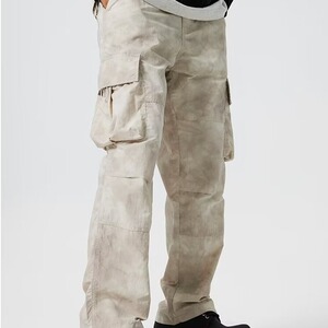 美式高街工装裤子2025春秋新款潮牌宽松阔腿直筒休闲长裤子,男装牛仔裤,星座506A