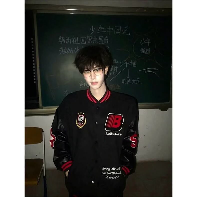 现货DJK18-批65秋冬新款美式重磅棒球服外套字母刺绣外套,女装短外套,星座603-2