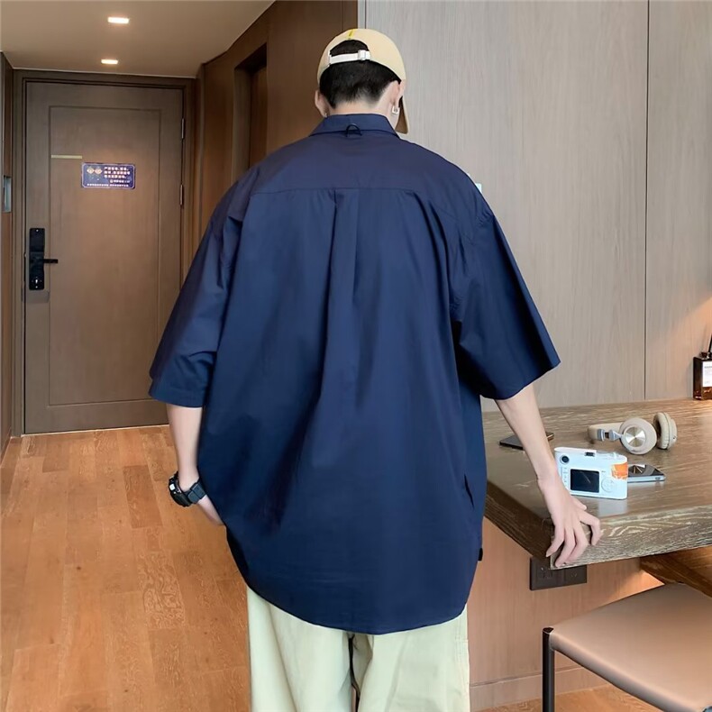 polo衫男士夏季2022新款ins港风半袖潮流短袖衬衫C616P33,男装衬衫,星座1116-2
