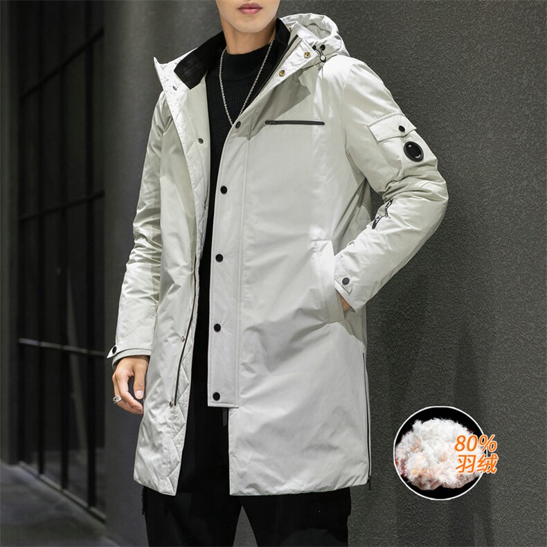 男士羽绒服2021新款韩版潮流中长款连帽加厚外套DS581T图片