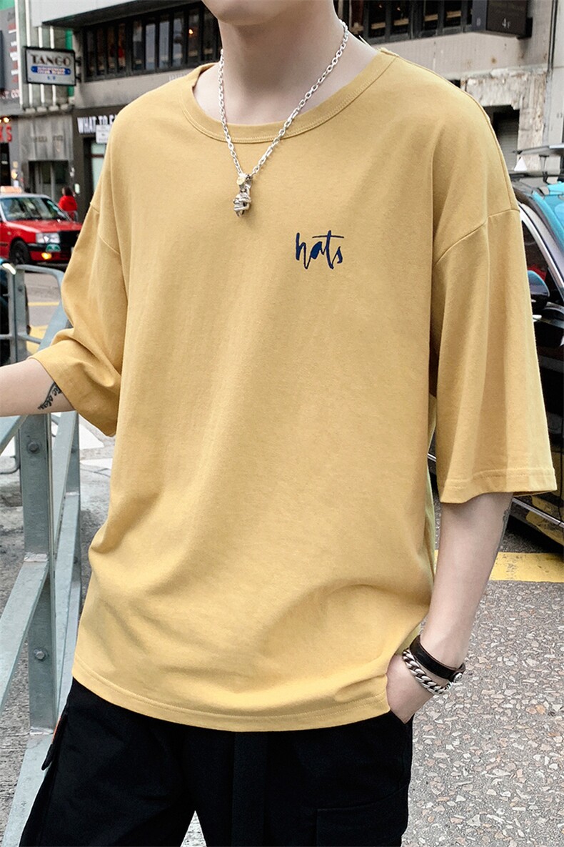 短袖男t恤ins港风情侣装夏季潮流纯棉打底半袖上衣DS344TP25,男装T恤,电商A102
