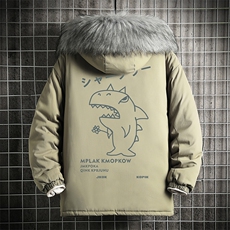 MM48092-P130冬季大毛领棉衣男士大码加厚棉袄男棉服网格，男装棉衣，电商A040A