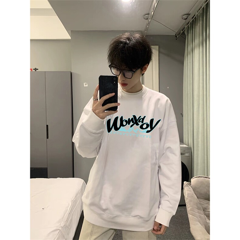 抖音得物现货高品质美式宽松圆领印花卫衣新款重磅卫衣ADY112,男装卫衣,电商A443