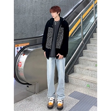 B221美式ins高街暗黑小众个性铆钉小脚牛仔裤LK23142-P65控88，男装牛仔裤，电商B221