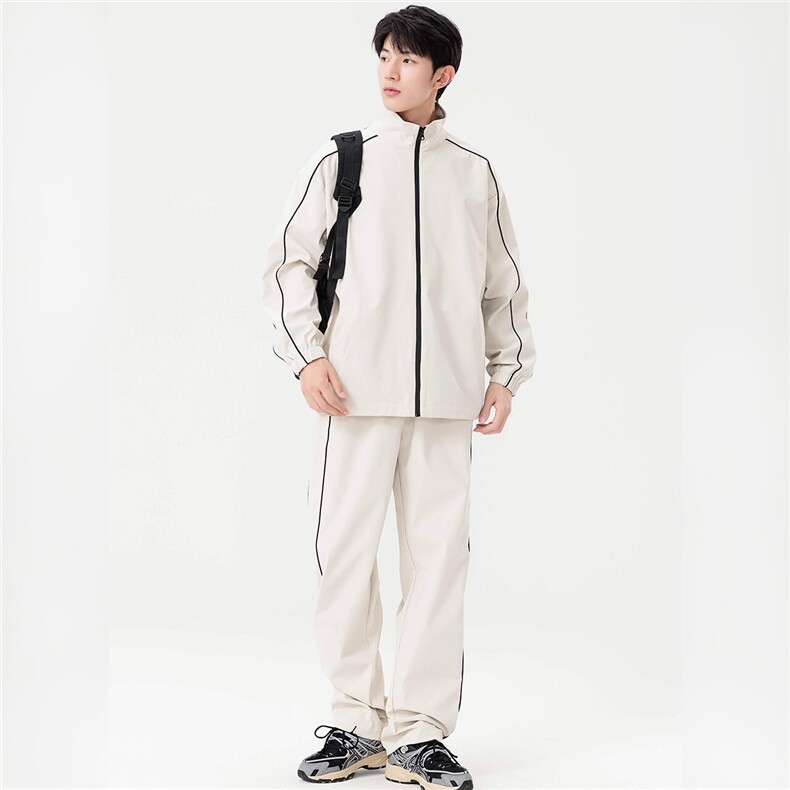 秋季新款大码港风情侣户外登上休闲运动立领夹克卫裤套装D06P75,男装休闲裤,电商B226-2（原B217-2）