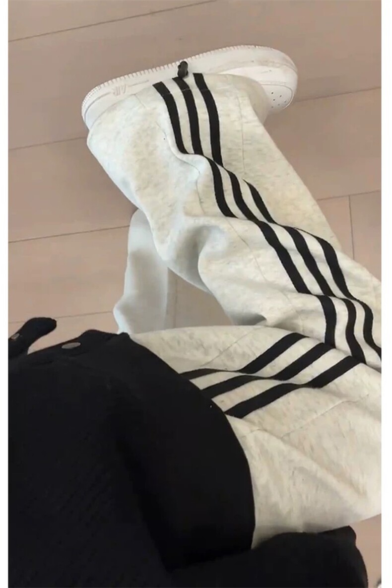 黑色三条杠加长190高个子裤子oversize坠感男裤美式直筒运动秋款,男装休闲裤,电商A426-1(原A430-1)