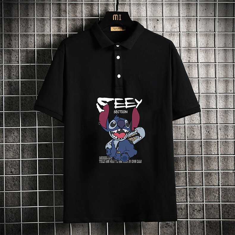 PL57038-P35 翻领短袖polo衫男大码胖子半袖t恤男有领保罗衫图片