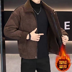 (网图)皮草翻领皮毛一体加绒外套男鹿皮绒皮夹克313B-828-P140，男装夹克，星座313B