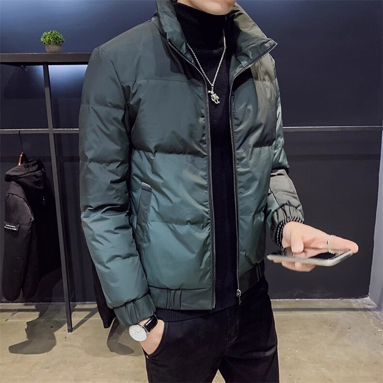 冬季短款男渐变保暖外套80%白鸭绒A313-Y9910-P160,男装棉衣,电商A313