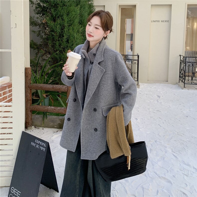 2025年冬季双面羊绒大衣两件套中长款RF2C290-6886#-P315-K465,女装双面呢大衣,蝶眷