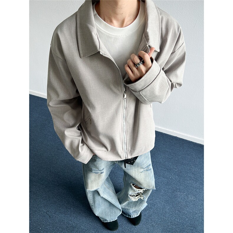 自家图~现货老钱风cleanfit行政短款夹克外套W1362/75,男装夹克,电商B350