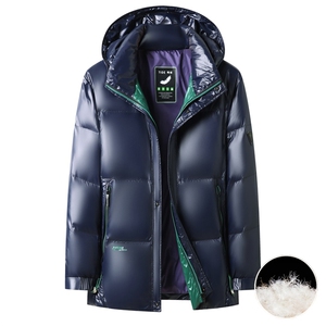 继续新标90绒防水黑金羽绒服外套男士秋冬青年拆卸帽羽绒服图片