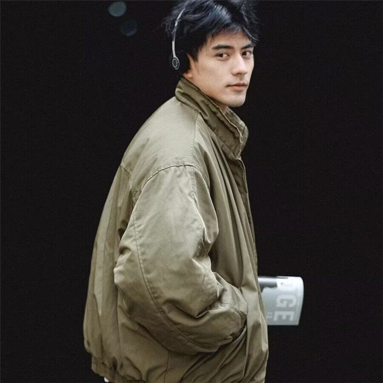 青年夹克棉服日系宽松廓形短款冬季保暖飞行员棉衣YSDL-A125-P75,男装夹克,星座1109-3