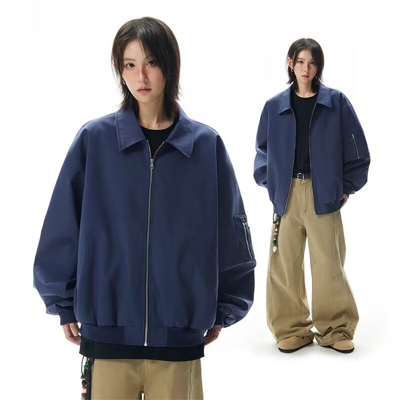 美式bomber飞行夹克男女春秋潮牌cleanfit外套翻领短款工装棒球服,男装夹克,星座1210-1