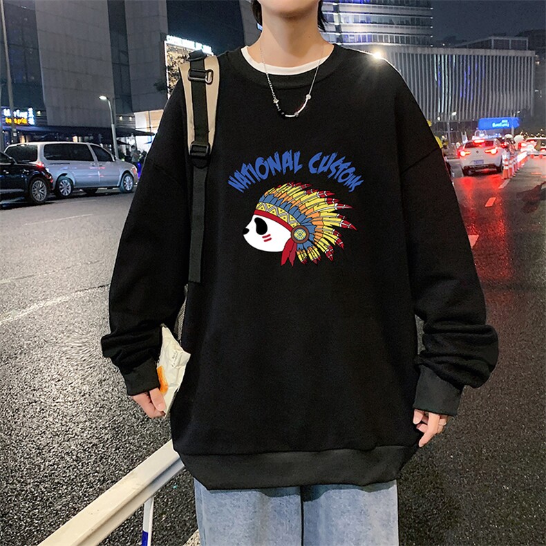 S6196-P28加绒款-P33秋季圆领卫衣男大码韩版宽松长袖外套,男装卫衣,电商A040