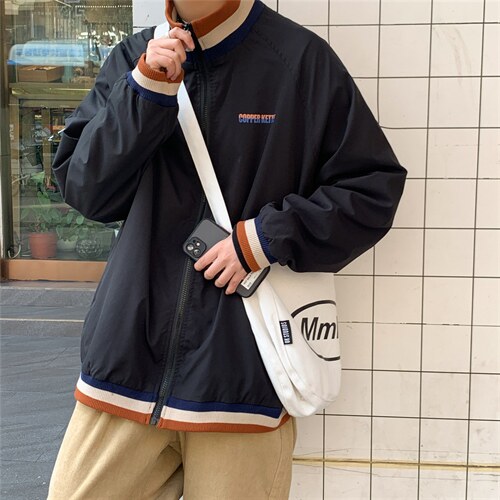 JK3012/P55春装潮流立领夹克男外套宽松大码上衣服男控78图片
