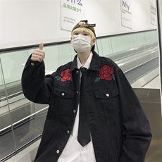 美式复古高街牛仔外套男女宽松ins原宿港风情侣装潮牌JK0259-P68，男装夹克，星座308B-1