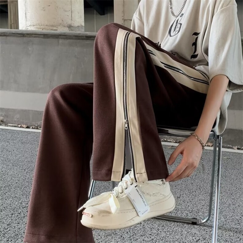 男运动裤休闲裤青春流行中拼料裤AK107P42图片