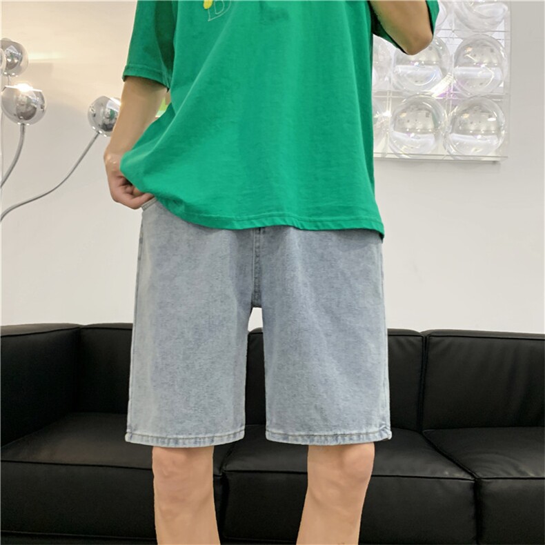 夏季美式复古水洗牛仔裤男街头潮牌ins宽松休闲五分裤K6010-P34,男装牛仔裤,星座512-2