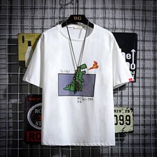 2021夏季新网格风日系大码男已注册卡通印花短袖T恤T1053-P25，男装T恤，电商A001