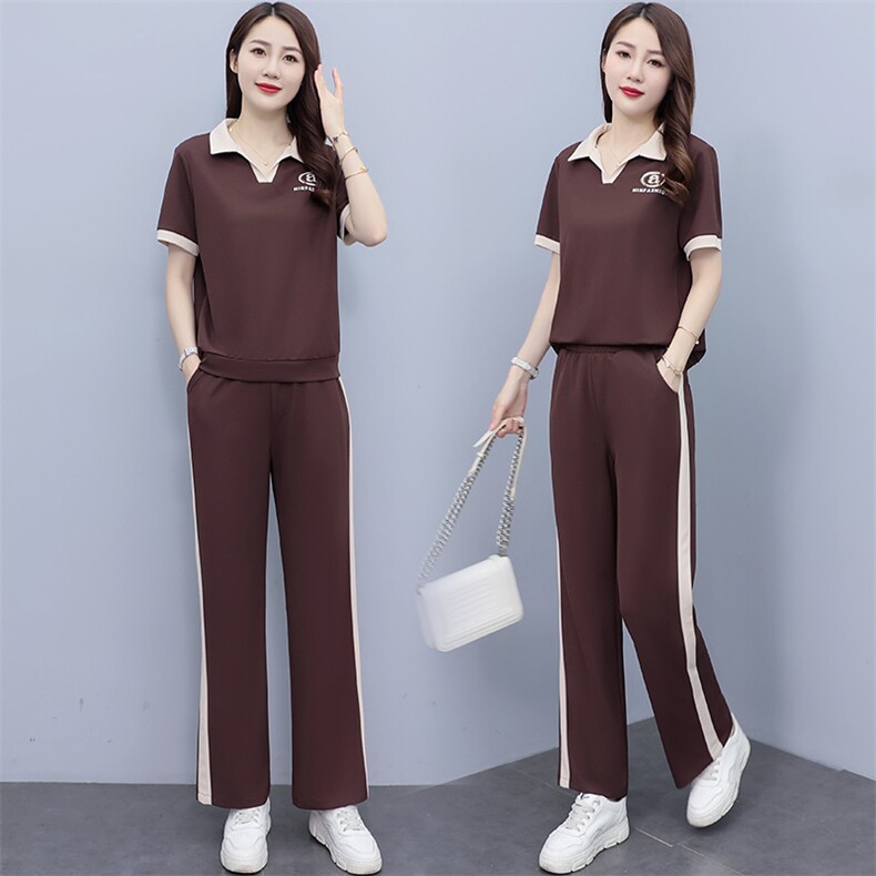 【现货当天发货】妈妈夏装运动服套装新款女休闲t恤减龄两件套，女装套装/套裙，妃曼