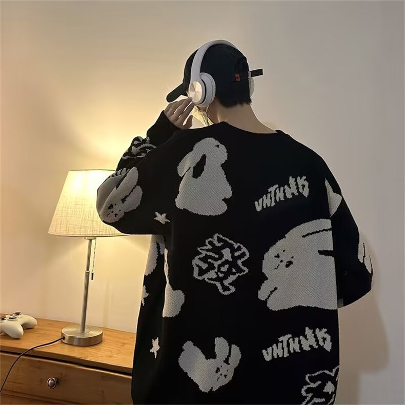 美式街头设计感圆领毛衣男慵懒风休闲针织衫M5564P45,男装针织衫/毛衣,星座1116-2