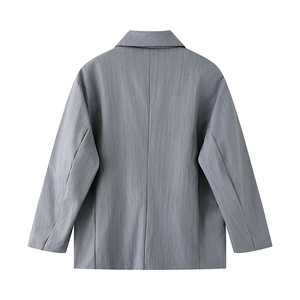 韩版A字廓形西装休闲外套男翻领西服JK2235-P75图片