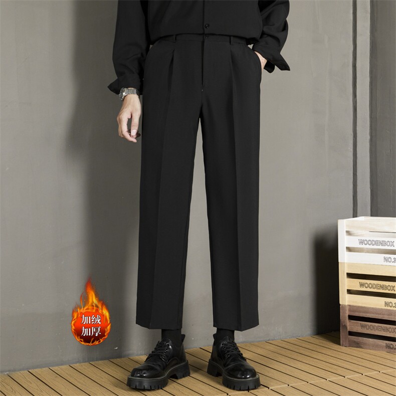 2024春秋季新款轻熟风长西裤男直筒韩版休闲裤商务西装加绒K99，男装西裤，星座506