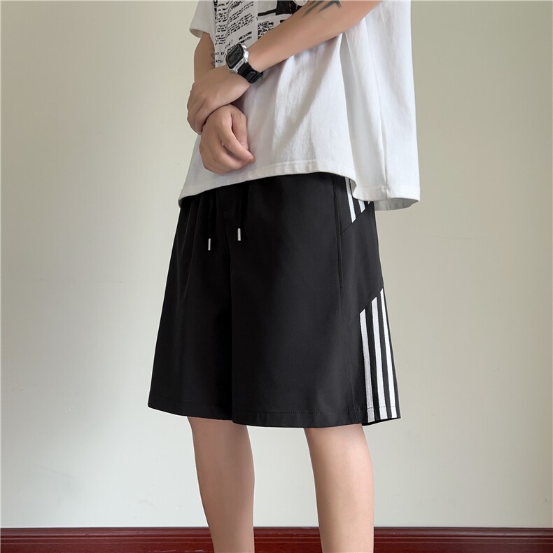 抖音品质夏季新款条纹冰丝凉感宽松短裤B315-K25423-特p25控48,男装牛仔裤,电商B315