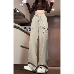 特批P40无差价秋季新款潮牌阔腿裤男青少年百搭中性拖地长裤K1569图片
