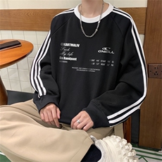 美式三杠条纹复圆领卫衣秋冬男女宽松长袖SW2466-P45控6850棉，男装卫衣，电商B370