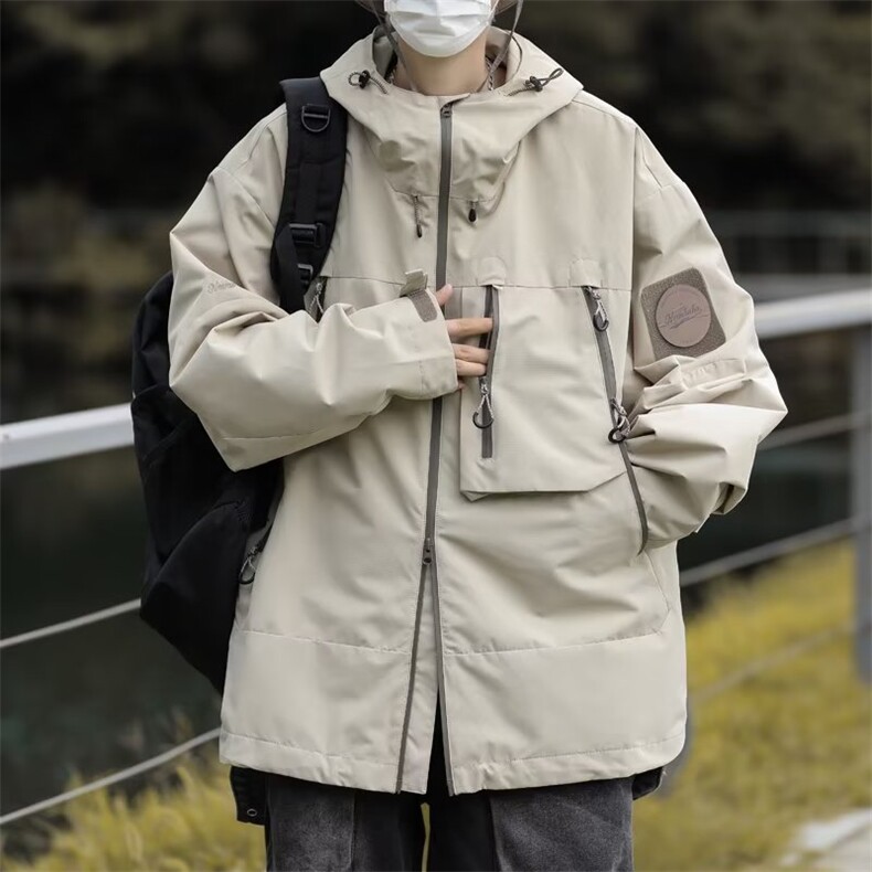 美式机能户外三防冲锋衣外套男春秋2024新款防水防风运动夹克,男装夹克,星座716-2