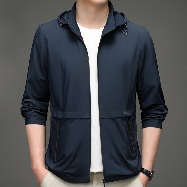 夏季男士户外防晒衣皮肤衣长袖休闲可脱卸帽外套防晒服上衣图片