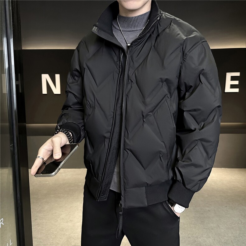 88151-P225M-3XL标50绒针织领立领短款羽绒服充绒量140-180g,男装羽绒服,电商B321-1