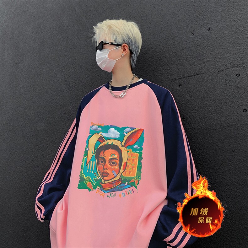 抖音得物供货提供视频秋冬重磅美式宽松织带圆领卫衣0730,男装卫衣,电商A486