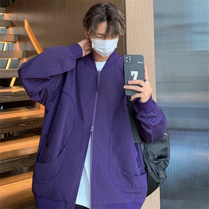 新款港风个性棒球服宽松二开夹克男DSA157B-J218-P80图片