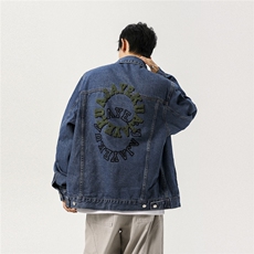 2025新款牛仔韩版毛巾料字母刺绣工装潮流水洗外套N607/P105，男装工装外套，星座202