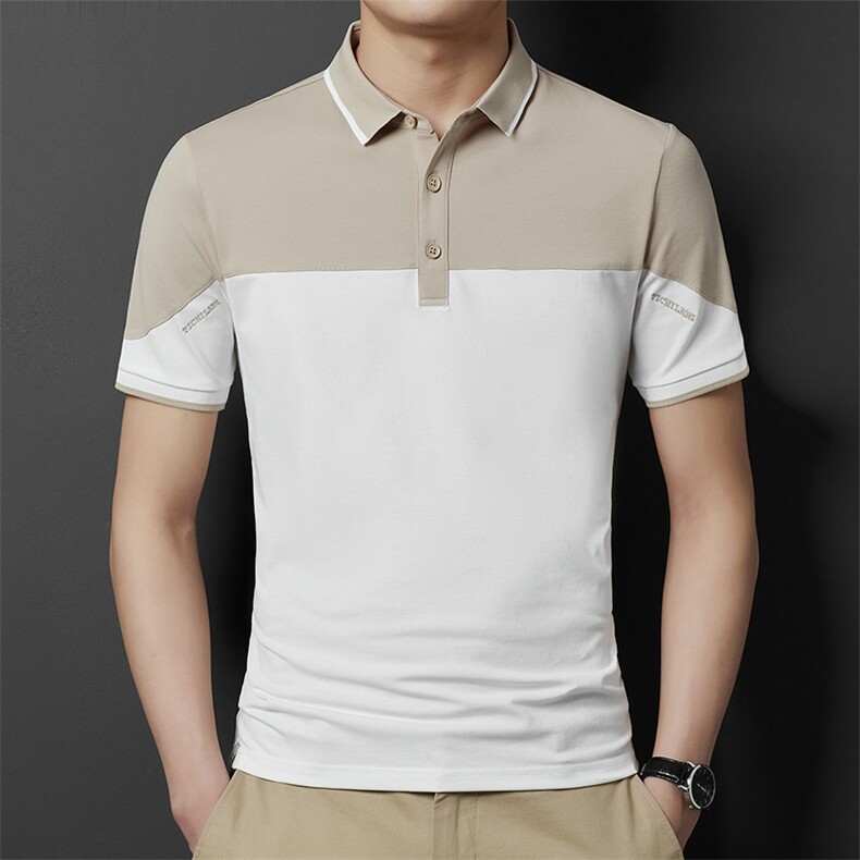 DYB9280钱塘2020-3新款拼色POLO衫纯短袖夏季翻领上衣P57，男装Polo衫，钱塘207-3
