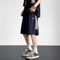 休闲短裤男韩版潮流拼色条纹2023夏季新款ins宽松五分裤K4152-P30，男装休闲裤，星座412-3