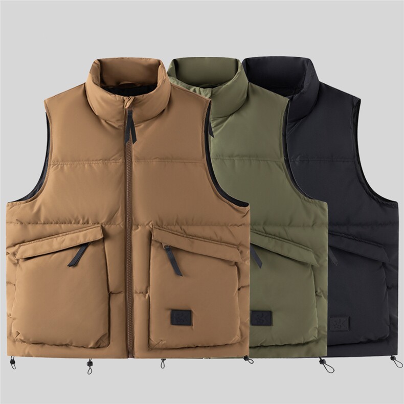 山系白鸭绒秋冬季大码工装宽松羽绒马甲港风羽绒服背心MY369P120，男装背心/马甲，星座210