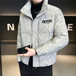 6628-M-3XL-P195标50绒店主风冬季男士休闲字母立领潮牌羽绒服