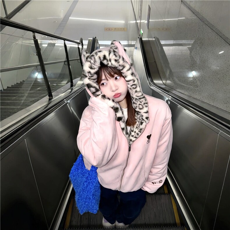 1506A/GK32290/P77冬款加绒加厚绒感宽松情侣短外套,女装短外套,星座1506A